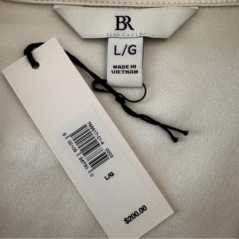 New With Tags 100% Silk Blouse/Shirt sz L - Champagne - Picture 8 of 15